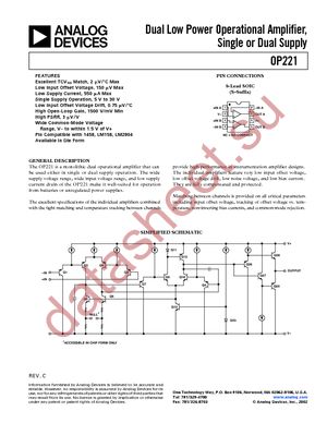 OP221GS-REEL datasheet  